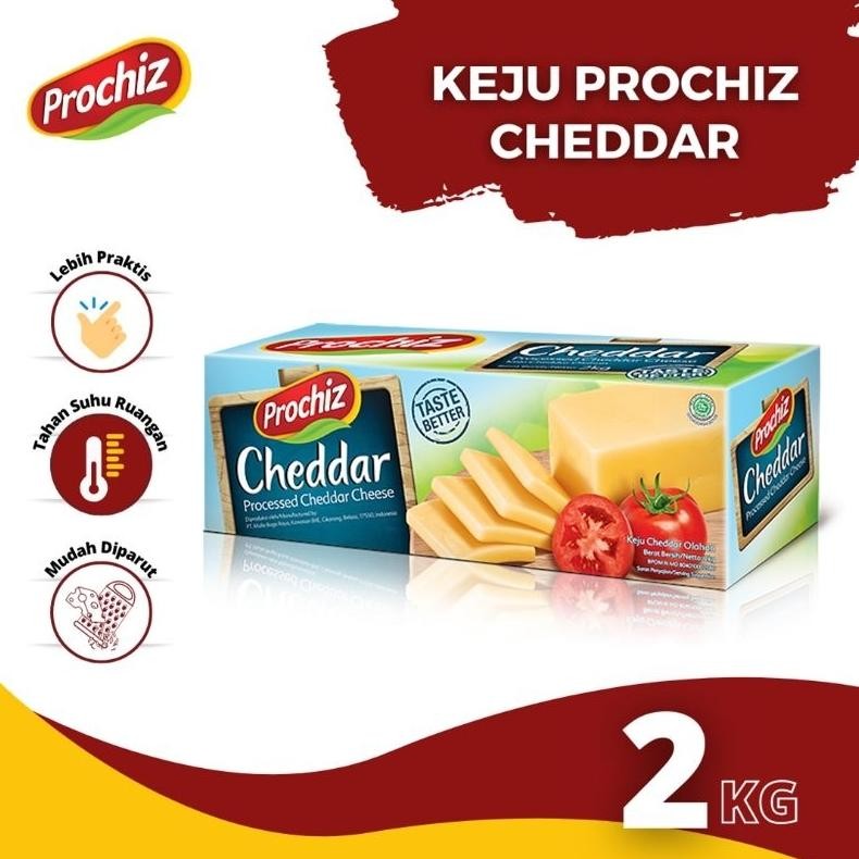

Baru Prochiz Keju Cheddar 2kg - Keju Blok Ekonomis Harian