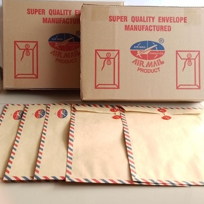 

Baru Amplop Tali Coklat Airmail 310 Folio F4 Isi 50 Lembar / Pak Original