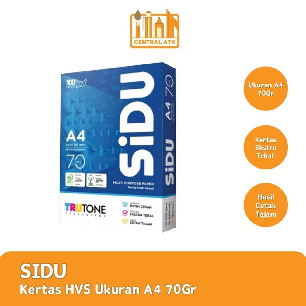 

Sale! Kertas Hvs Sidu A4 70Gsm 1 Box (Isi 5 Rim) Untuk Print & Fotokopi