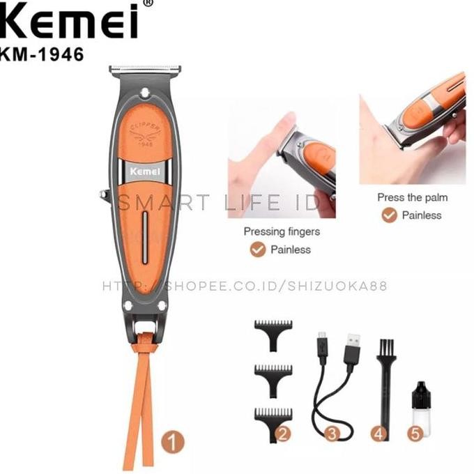 Terlaris Kemei Km-1946 Hair Clipper Alat Cukur Rambut Jenggot Trimmer Km 1946