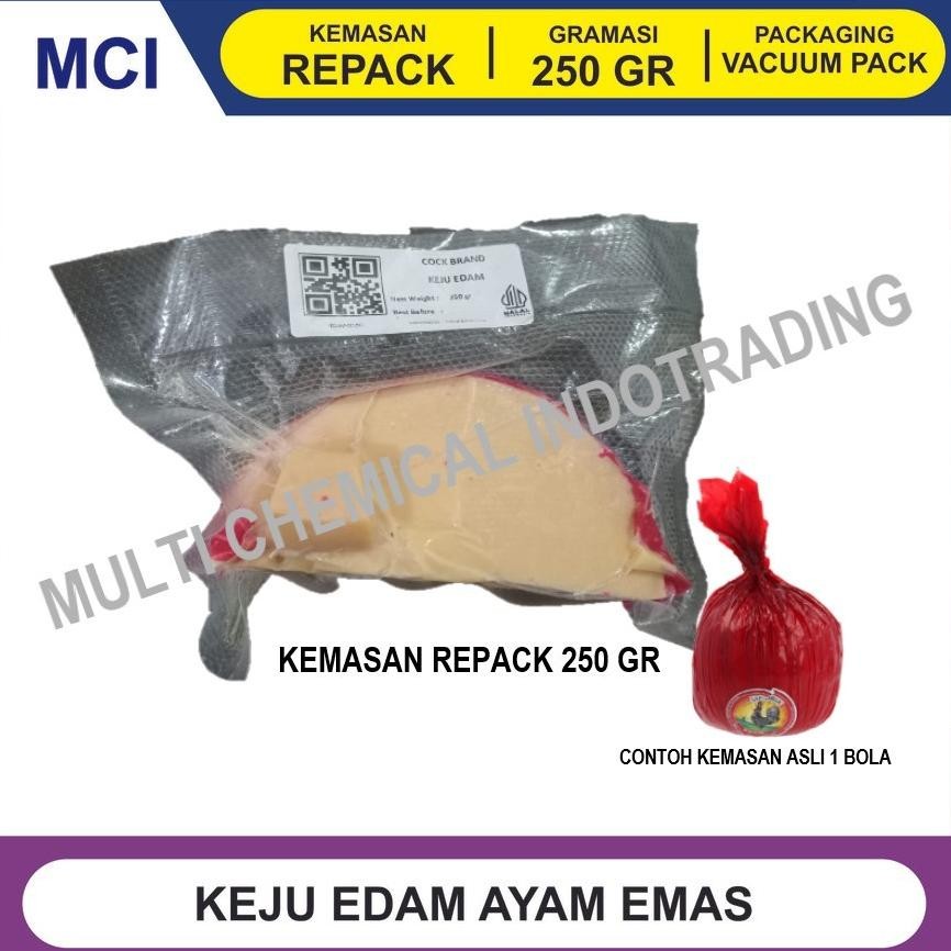

Baru Keju Edam Repack 250gr (Vakum Pack) - Keju Bola Ayam Emas / Keju Apel