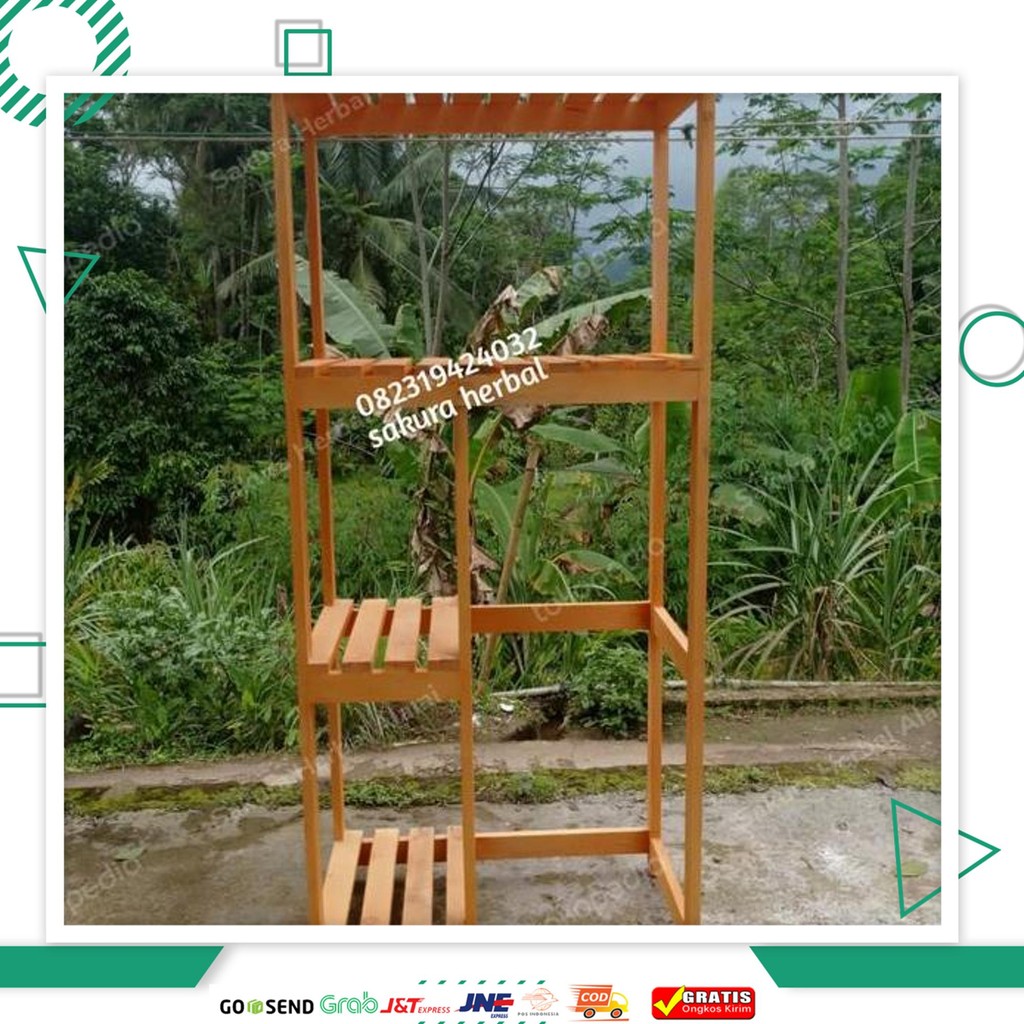 Terbaru Rak Tanaman Indoor Atau Outdoor Unik Material Kayu