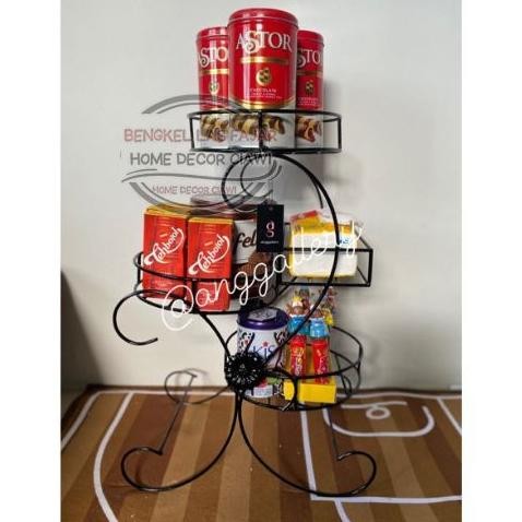 Wadah Tempat Air Minum Besi Lebaran Standing Rak Hiassan Meja Tamu