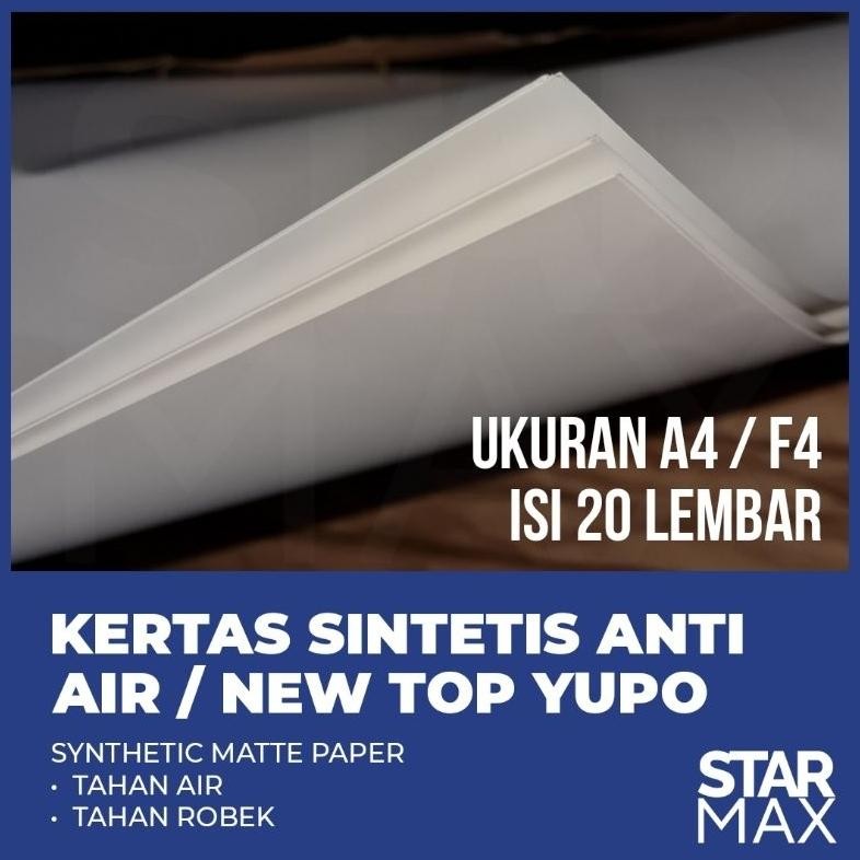 

Sale! Kertas Sintetis Anti Air A4 / F4 Isi 20 Lembar Kertas Synthetic Waterproof