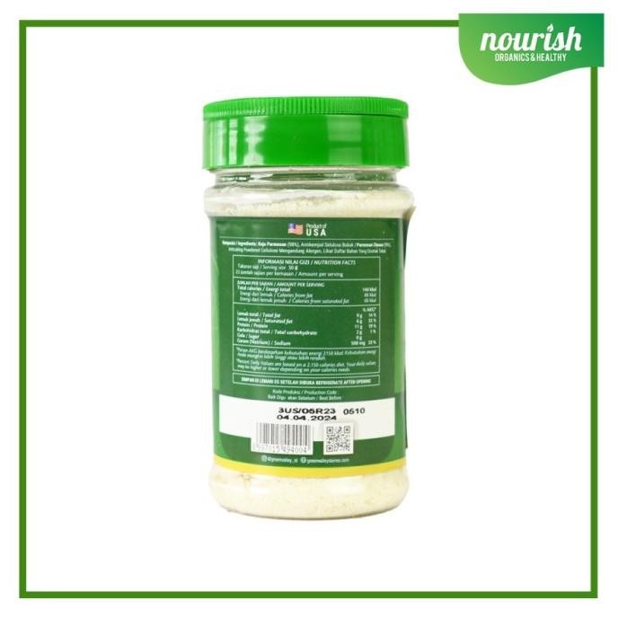 

(Expert) Green Valley Grated Parmesan Cheese / Keju Parmesan Bubuk, HALAL 80g