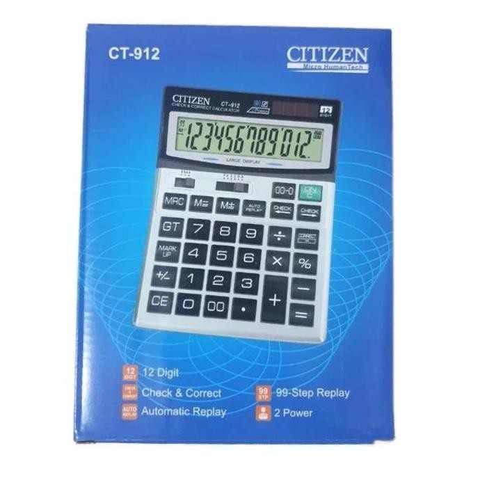

restock Kalkulator CITIZEN CT-912 Calculator Check Correct Cek Ulang CT912