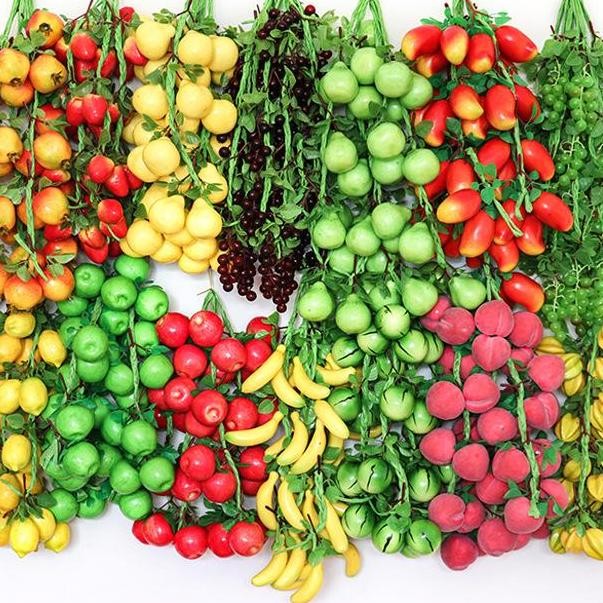 Buah gantung artificial buah hias palsu hiasan dapur dinding sayuran renceng