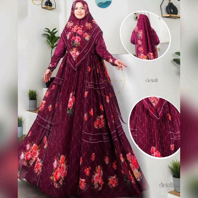 Gamis Jumbo Syari printing  Motif  Gamis  Dewasa Muslim pesta jumbo LD 110-130