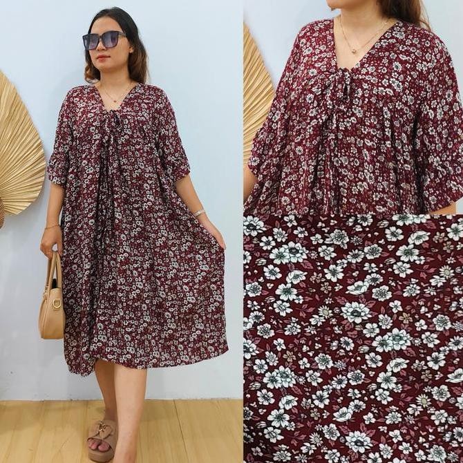 ready stock ORIANI - Talia Dress Daster JUMBO Big Size LD 120-145cm, Bahan Rayon Viscose, Adem Lembu