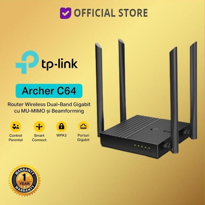 Tp-Link Archer C64 Ac1200 Dual-Band Wi-Fi Router Tplink Archer C 64