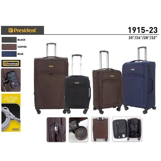 ready Koko Denis Koper President Koper Kanvas 20 Inch - 24 Inch TSA Lock Expanding 4 Roda 360 Rotasi