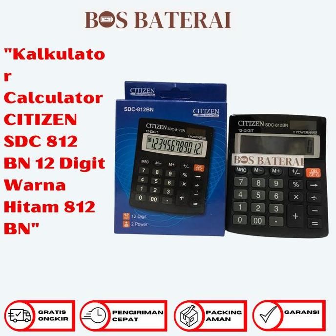 

restock Kalkulator Calculator CITIZEN SDC 812 BN 12 Digit Warna Hitam 812 BN