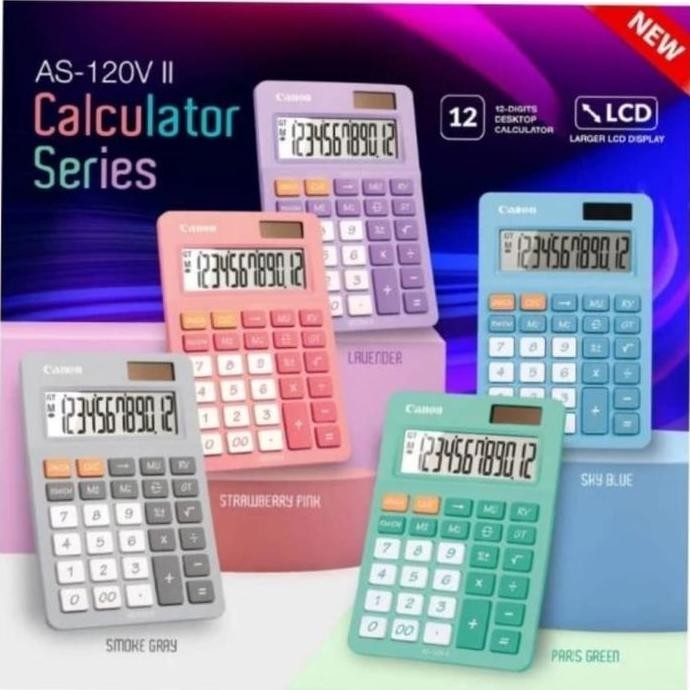 

restock KALKULATOR DESKTOP CANON AS-120V STYLIST COLOR - CALCULATOR MEJA WARNA