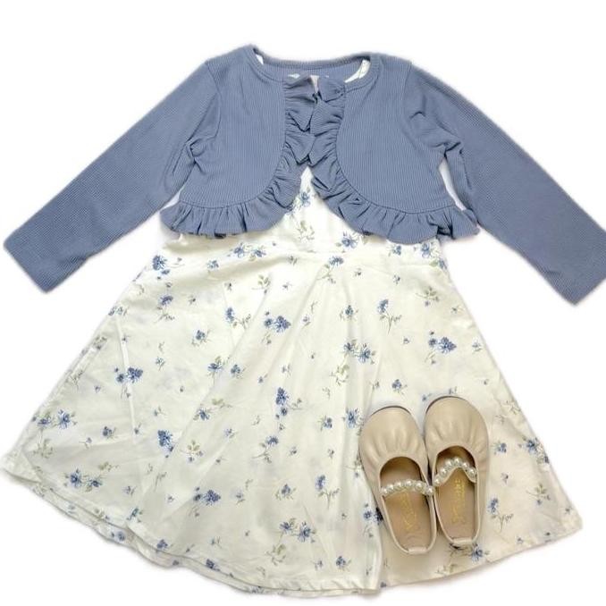 LOLITA - Inner & Cardigan 1-7 tahun / One Set Anak Perempuan / Setelan Gamis Anak Katun Jepang Musli