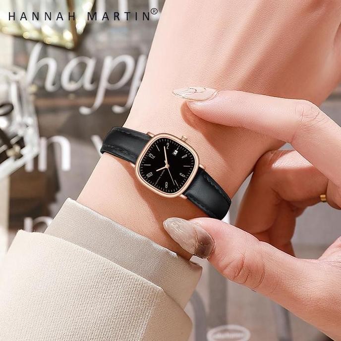 baru HANNAH MARTIN 1651 Jam Tangan Wanita 100% Original Korean Model Terbaru Keren Quartz CEWEK Kuli