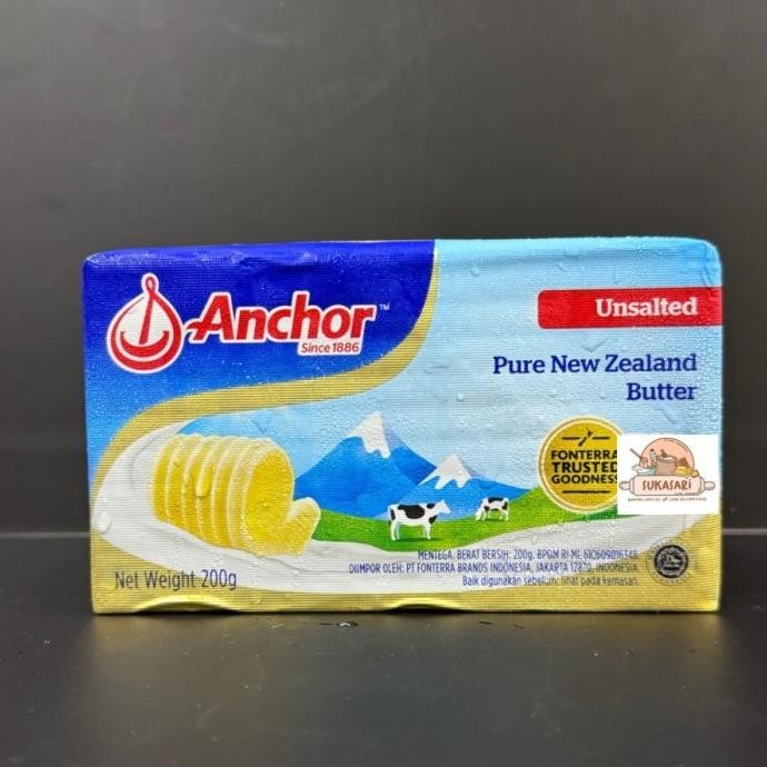 

(Expert) Sukasari - Anchor Unsalted Butter 200gr - Mentega Tawar