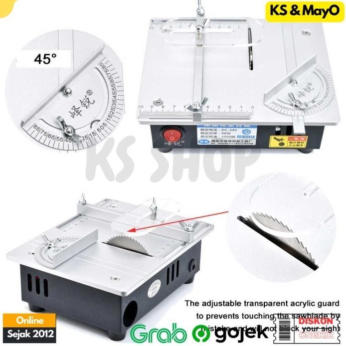 

Terlaris Meja Gergaji Mini Multifungsi Table Saw 5000 Rpm 96 Watt