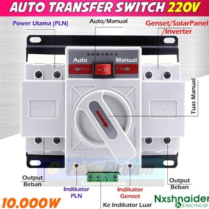 

Terlaris Automatic Transfer Switch Ats 63A 2P Auto Otomatis Pln Genset Inverter