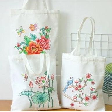 

ready [KT] Tas Kanvas Lukis Satuan, Mewarnai Tas Kanvas