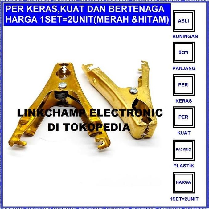 Asahikawa Jepitan Aki Asli Kuningan Jepitan Buaya 100A Merah Hitam