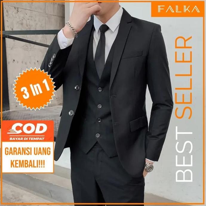 3 In 1 Set Jas Pria Tuxedo Pria Setelan Jas Pria Formal murah