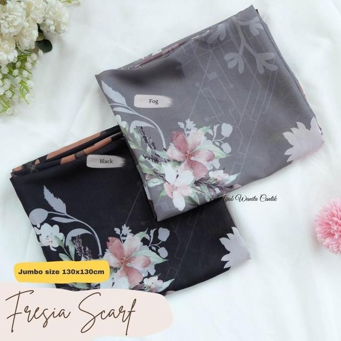 HIRA - Hijabwanitacantik - Fresia Scarf Polycotton Jumbo | Hijab Printing Segi Empat Scarf Jumbo