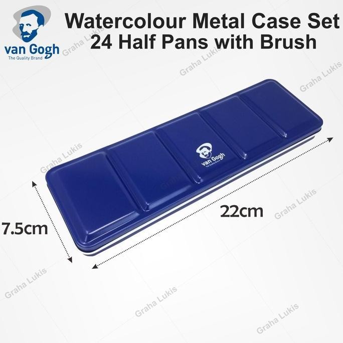 

ready Van Gogh Water Color - Metal Box of 24 Paints with Brush / Cat Air Van