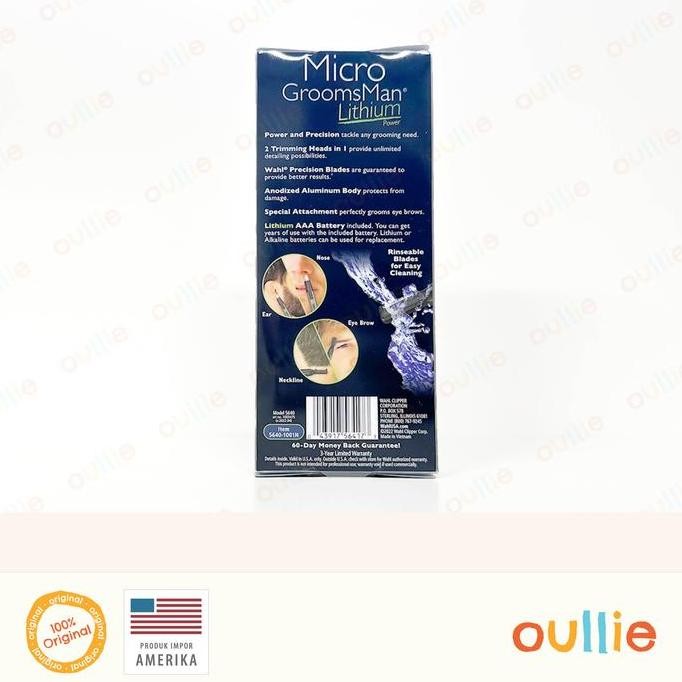 Wahl Micro GroomsMan Lithium Men's Personal Ear, Nose & Brow Trimmer murah