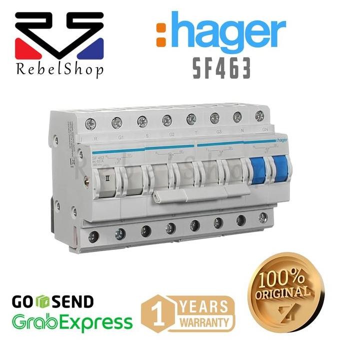 

Terlaris Hager Change Over Switch Sf463 4P 63A Cos Ohm Saklar Pln Genset