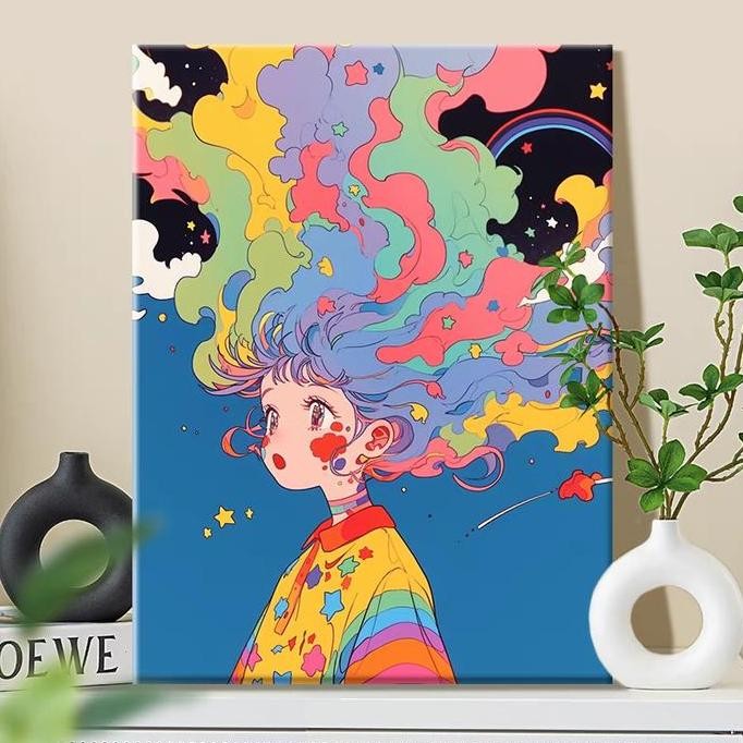 

ready Paint By Number 30x40cm Lukisan Kanvas dengan Bingkai DIY Digital Oil Painting
