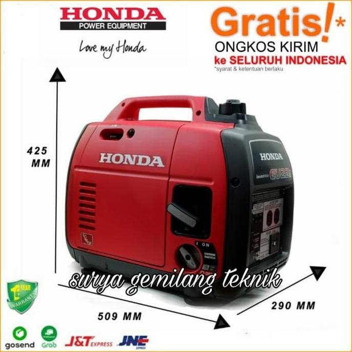 

Terlaris Genset Honda Eu22I Generator Listrik Bensin 200 Watt Eu 22 Original
