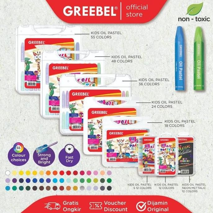 

ready GREEBEL Crayon 36 warna / Oil Pastel Greebel 36 Warna