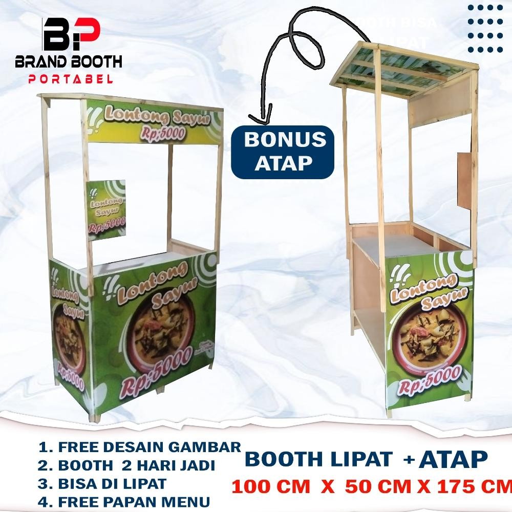 xenn booth kayu portabel/booth atap portabel/ booth lipat/booth es/booth jualan/booth  ukuran 1 m x 