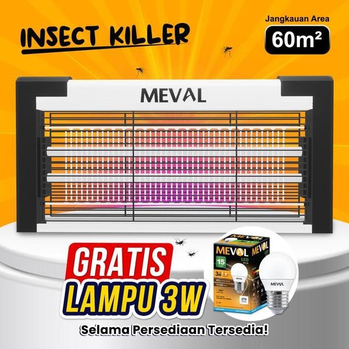 Meval Insect Killer Perangkap Nyamuk Serangga Lampu Uv 8 Watt