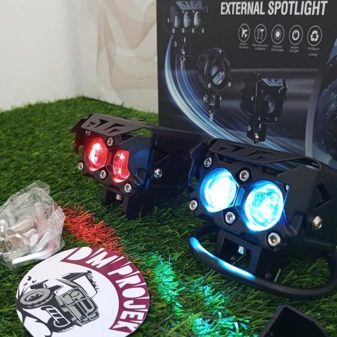 MINI PROJIE HRJ SQL 2 MATA 55 wat + DEMON RED & ICE BLUE BLUE LENS