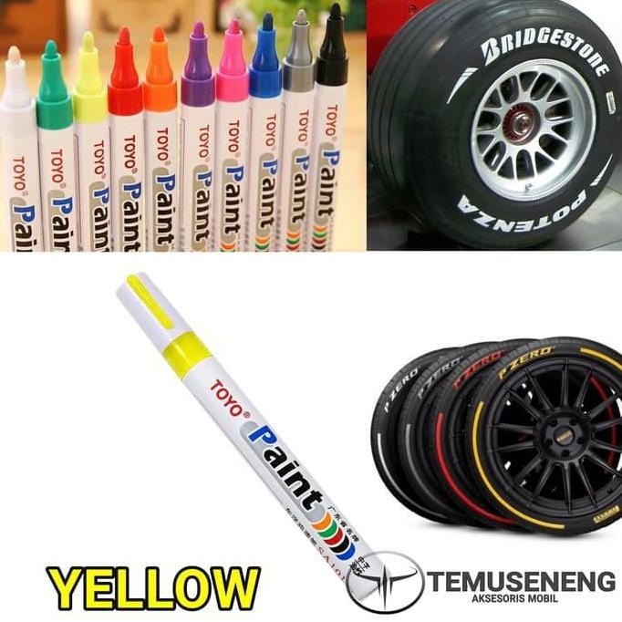 

Ready Stock !!!! Biru Spidol Ban Warna Roda Mobil Motor Toyo Paint Marker Ori Karet Hitam Merah