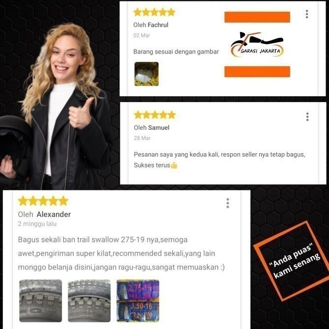 [Expert] Ban luar motor swallow 70/90 ring 16 ban depan skywave nouvo tubles