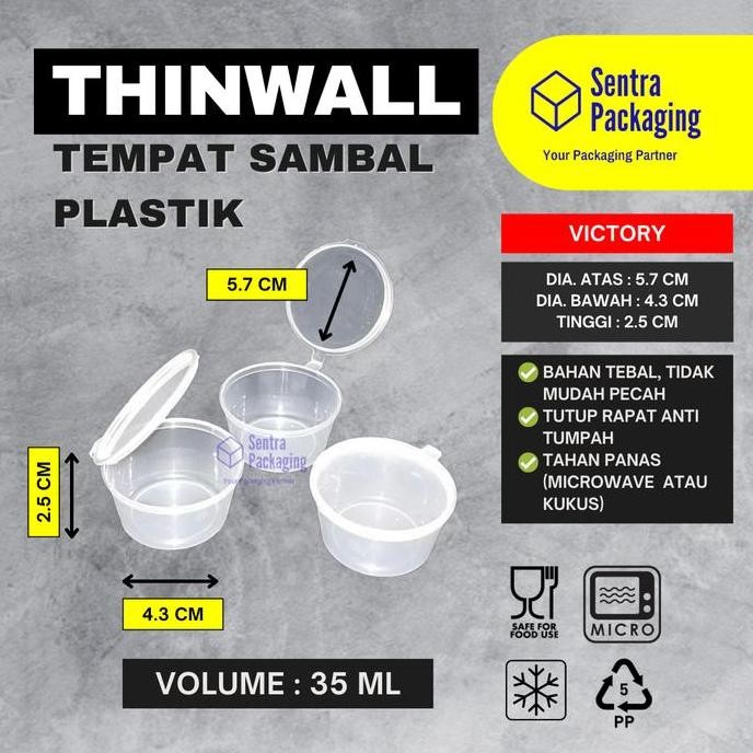 

Tempat Saos / Sambal Plastik 35ml / Thinwall / Cup Saos / Sambal - DUS ps