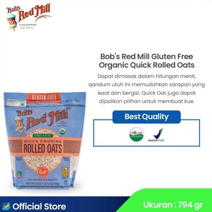 

Bundling 4Pcs Bob'S Red Mill Gluten Free Organic Quick Rolled Oats 794 Gr Promo