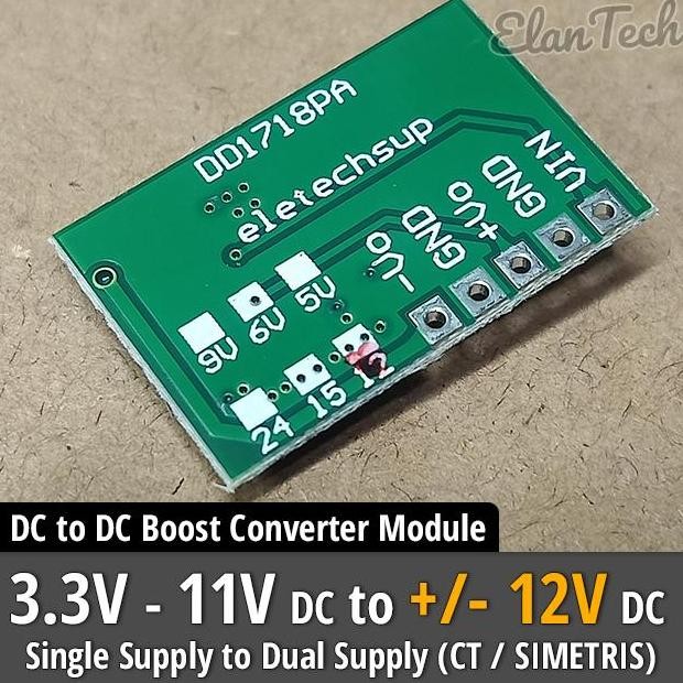Modul Converter Simetris 12V Dc Ct (+12 & -12V Dc) Single Supply To Dual / Bipolar +/-12V Dc To Dc B