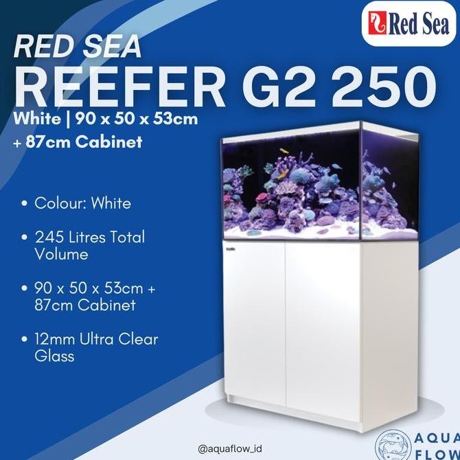 Red Sea Reefer G2+ 250 White 90X50X53Cm + 87Cm Cabinet / Aquarium / Aquarium Air Laut
