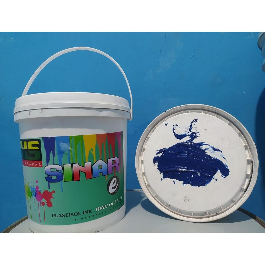 

Plastisol Economis Sinar Harpan Sablon Warna Biru Kemasan 5kg SV9