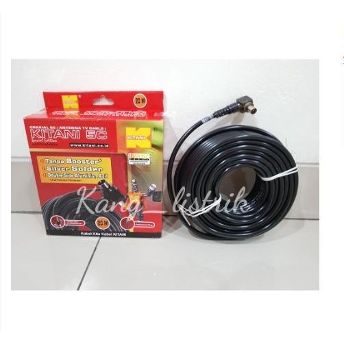 Kabel Antena Tv Kitani 5C + Jack 20 Meter / Kabel Tv Kitani 20Meter Original Dan Terpercaya