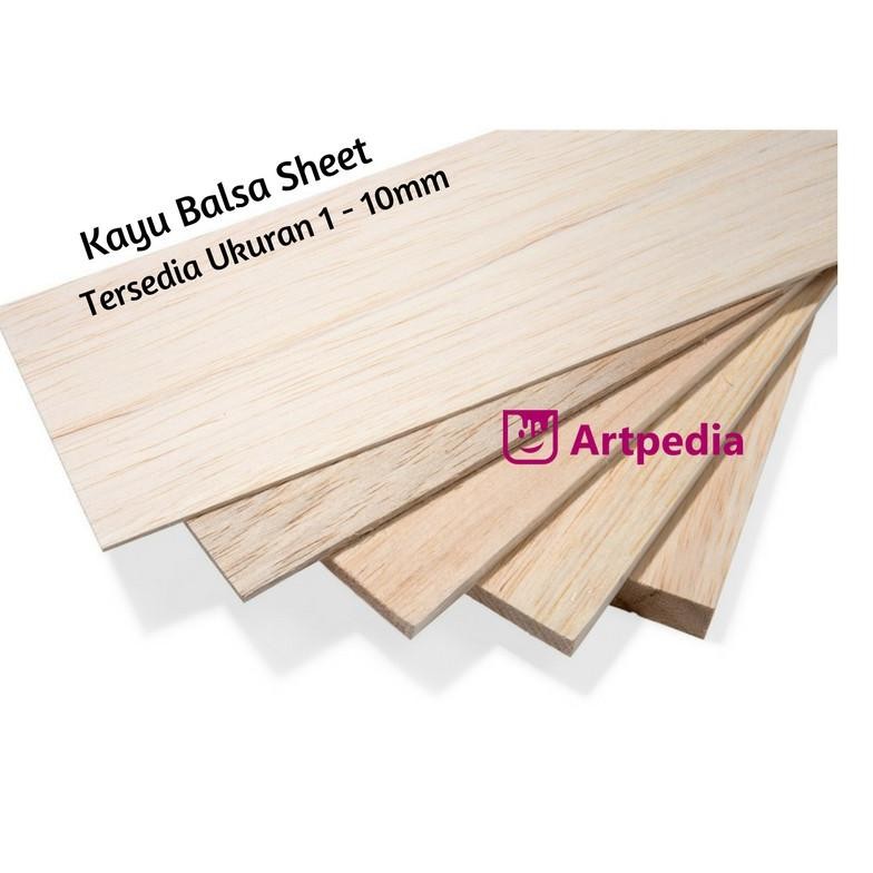 

kayu balsa wood sheet 10mm x 10cm Panjang 1 meter craft maket arsitektur miniatur SV9