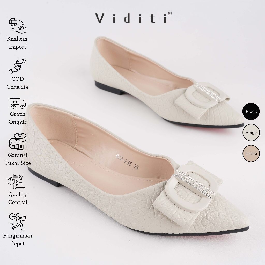 Viditi Marisa Flat Shoes | Sepatu Import Wanita | Kerja | Kuliah | Kantor | Lepes