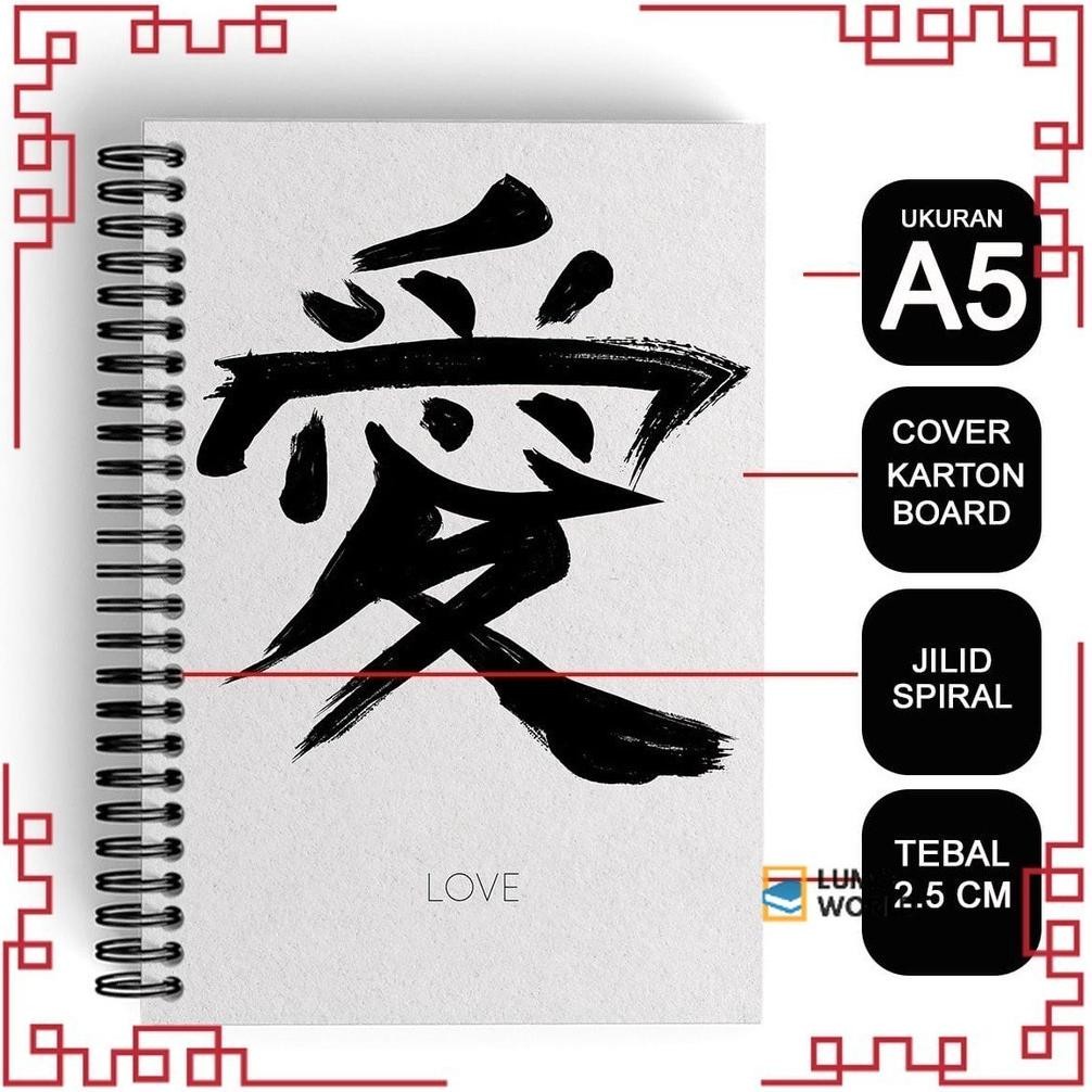 

NotCover Tebal A5/Buku Kotak-KotakMandarin/Spiral Kawat Love SV9