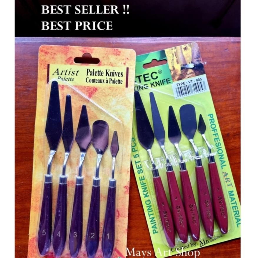

[5 Pcs] Painting Knife Set Isi 5 / Pisau Palet Lukis / Paint Knife Merk Artist Palette / V-Tec SV9