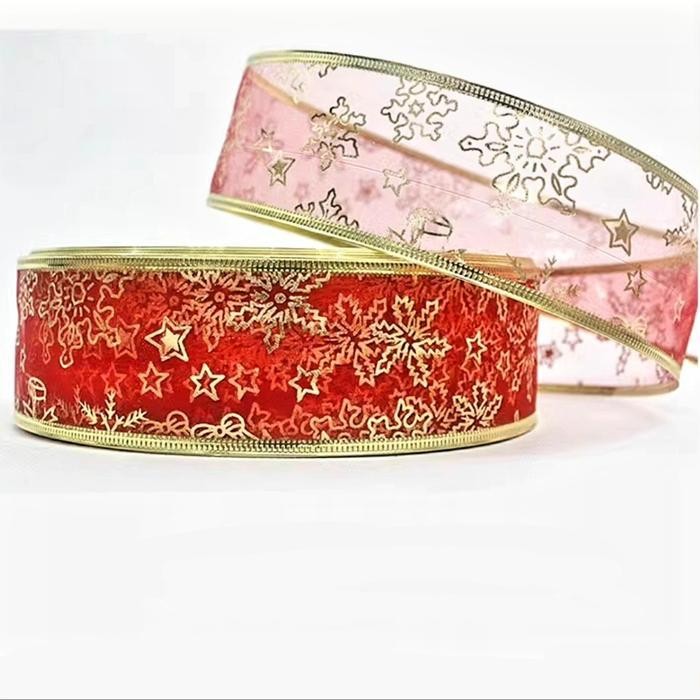 

Pita Natal Kawat Merah Dekorasi Parcel Pita Kado Murah Hiasan Pohon