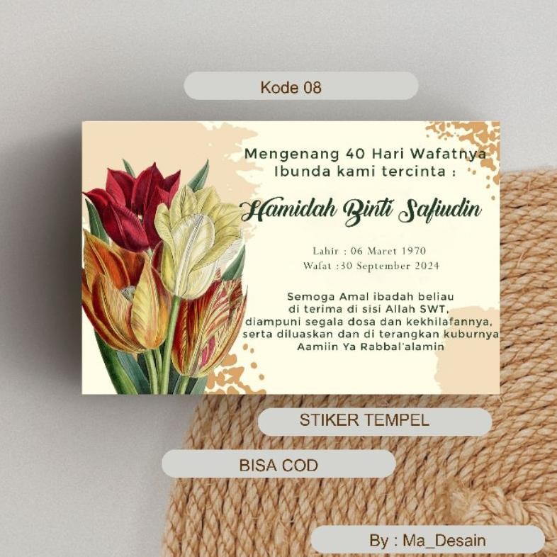 

Isi 100 Pcs Stiiker Tahlilan Kematian/Stiker Tahlil/40hari/Satu Tahunan SV9