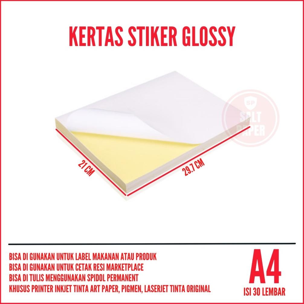 

Kertas Stiker Glossy A4 30 Lembar / Kertas Stiker Glossy SV9